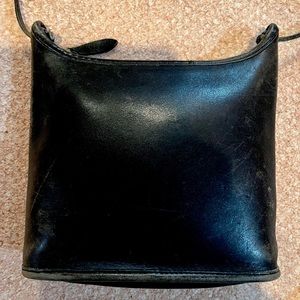 Black Saddle Leather Small Crossbody Bag